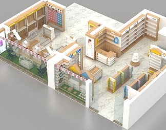 现代母婴店3D模型下载