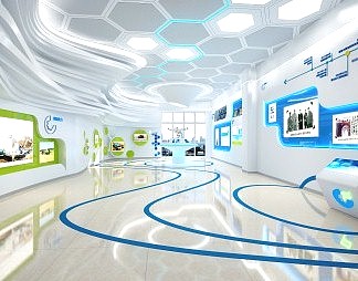 现代展厅3D模型下载