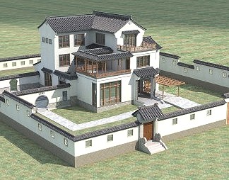 中式古建3D模型下载