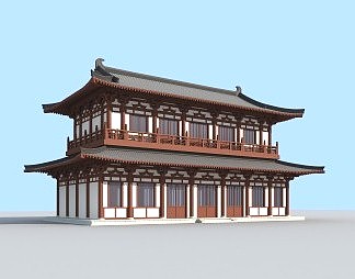 中式古建3D模型下载