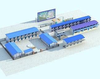 现代住宅区3D模型下载