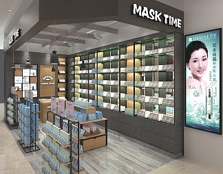 工业LOFT化妆品店3D模型下载