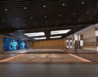 新中式展厅3D模型下载