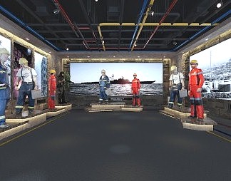 工业LOFT展厅3D模型下载