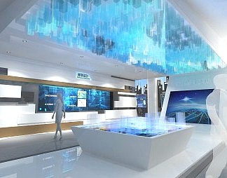 现代展厅3D模型下载