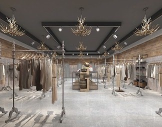 美式女装店3D模型下载