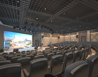 现代剧院3D模型下载