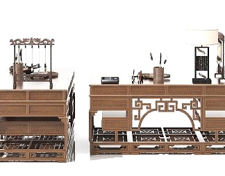 中式书桌3D模型下载