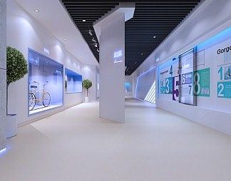 现代展厅3D模型下载