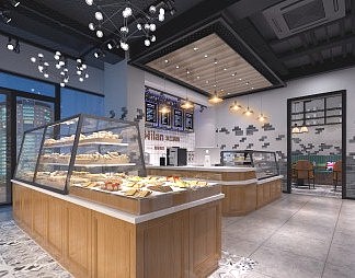 工业LOFT面包店3D模型下载