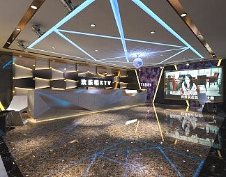 现代KTV大厅3D模型下载