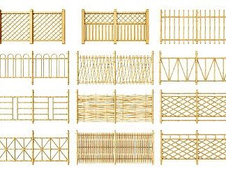 新中式围栏3D模型下载