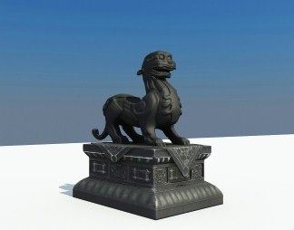 中式雕塑3D模型下载