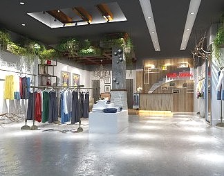 北欧服装店3D模型下载