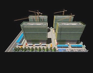 现代建筑工地3D模型下载