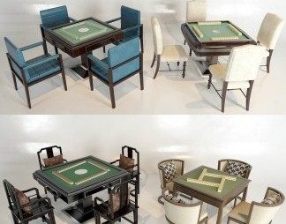新中式麻将桌3D模型下载