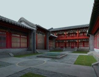 中式庭院3D模型下载