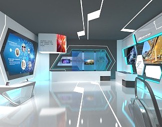 现代展厅3D模型下载