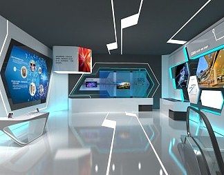 现代展厅3D模型下载