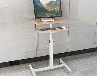 现代电脑桌3D模型下载