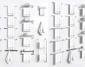 现代毛巾架3D模型下载
