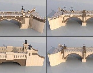 欧式桥3D模型下载