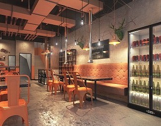 工业LOFT烤肉店3D模型下载