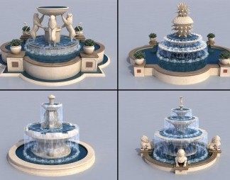 简欧喷泉3D模型下载
