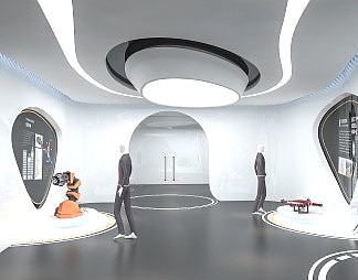 现代展厅3D模型下载