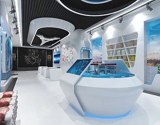 现代展厅3D模型下载