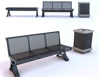 现代公共用椅3D模型下载