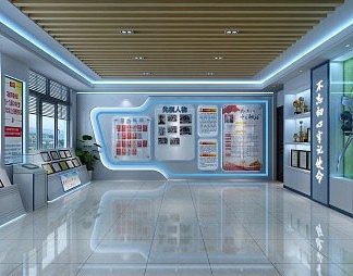 现代展厅3D模型下载