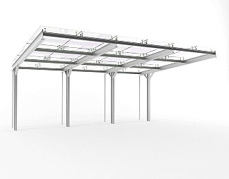 现代车棚3D模型下载