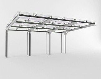 现代车棚3D模型下载