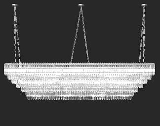 现代水晶吊灯3D模型下载