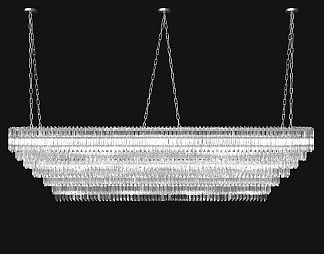 现代水晶吊灯3D模型下载
