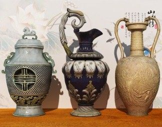 中式陶瓷器皿3D模型下载