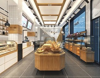 现代面包店3D模型下载