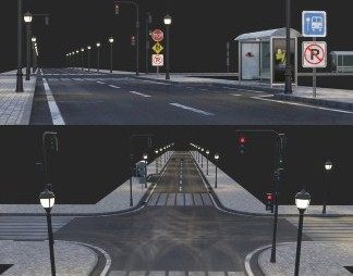 现代道路3D模型下载