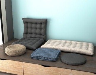 现代坐垫3D模型下载