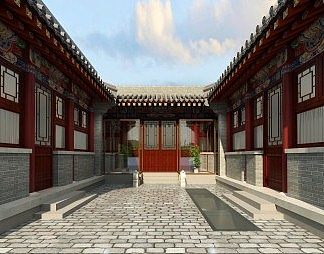 中式古建3D模型下载