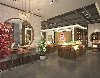 中式茶叶店3D模型下载