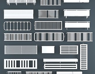 现代暖气管3D模型下载