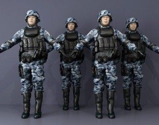 现代士兵3D模型下载