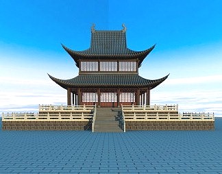 中式古建3D模型下载