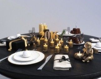 现代餐具3D模型下载