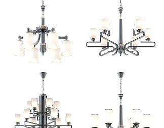 新中式吊灯3D模型下载