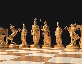 欧式国际象棋3D模型下载