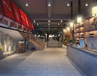 混搭火锅店3D模型下载