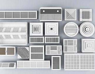 现代通风口3D模型下载